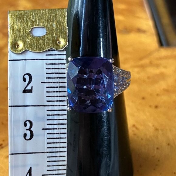 Color Changing Fluorite Tanzanite Sterling Silver Ring Size 6 - Picture 9 of 11
